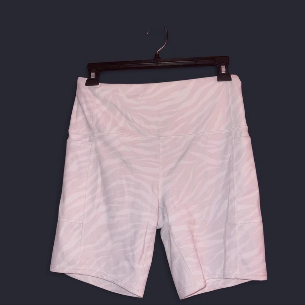RBX White Zebra Print Biker Shorts